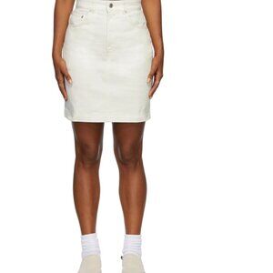 MAISON KITSUNÉ White Denim Midi skirt Size: 40